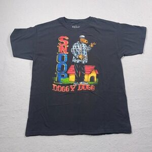 Joe Cool Snoop Doggy Dogg T Shirt Men Large Regular Black Graphic Tee Streetwear